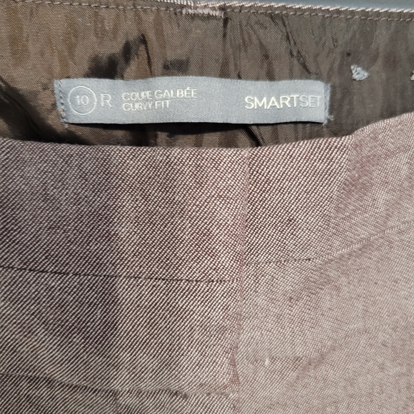 Smart Set Regular Curvy Fit Dark Beige Pants - Picture 4 of 8